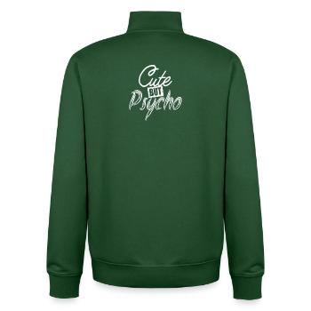Cute But Psycho Cute But Crazy Gift Girls - Unisex Organic Zip Sweatshirt by Stanley/Stella - bottle green - Back - AI Model Male 185 dark (185cm)