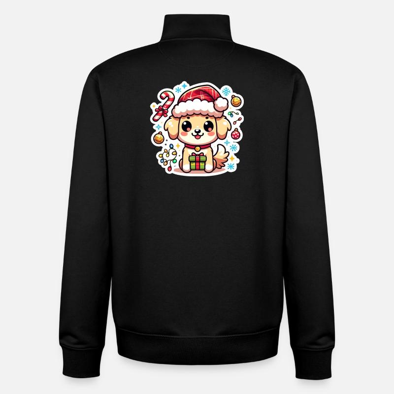 Pattes de Père Noël - Sweat zippé unisexe en coton bio Stanley/Stella - noir