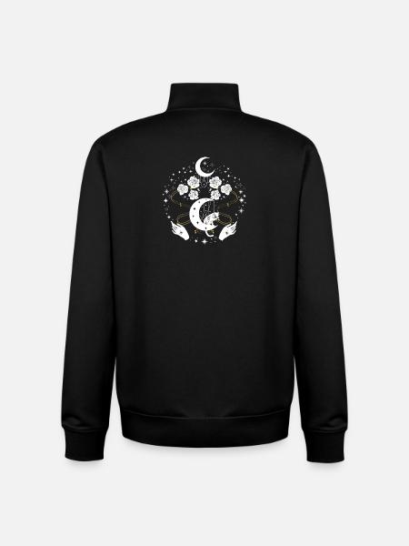 Moonlit Harp Ornaments - Unisex Organic Zip Sweatshirt by Stanley/Stella - black