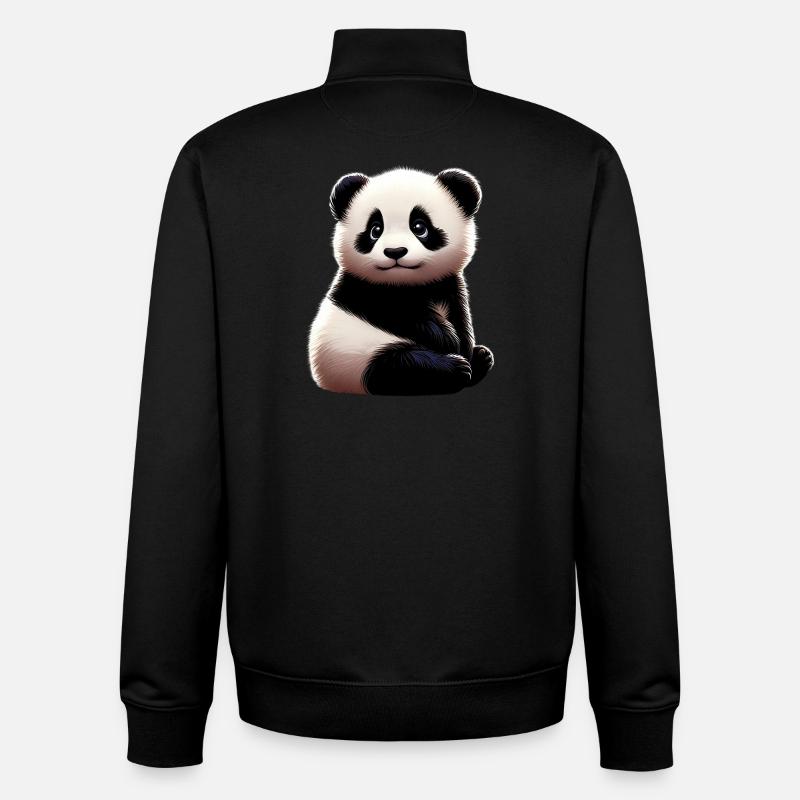 Panda - Unisex Organic Zip Sweatshirt by Stanley/Stella - black