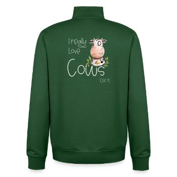 I Really Love Cows I Kuh Kühe Rind - Unisex Organic Zip Sweatshirt von Stanley/Stella - Flaschengrün - Hinten - AI Model Male 185 dark (185cm)