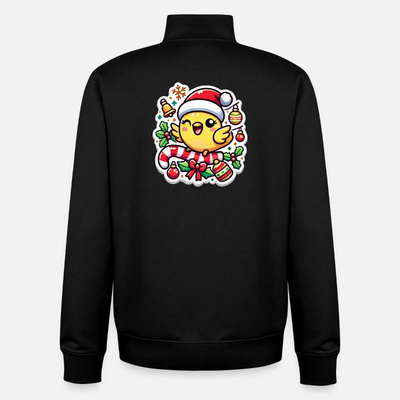 Puce de Canari de Noël - Sweat zippé unisexe en coton bio Stanley/Stella - noir