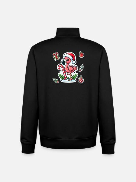 Festive Flamingo Fun - Unisex Organic Zip Sweatshirt by Stanley/Stella - black