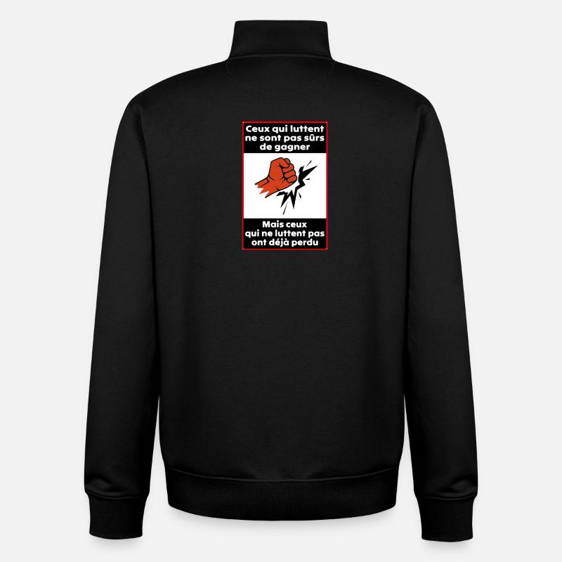 Ceux qui luttent - Sweat zippé unisexe en coton bio Stanley/Stella - noir