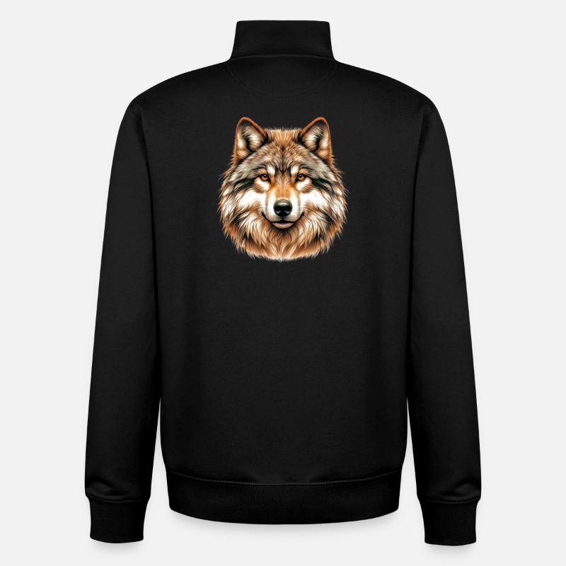 Wolf - Unisex Organic Zip Sweatshirt by Stanley/Stella - black