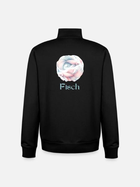 Elegantes Fische Sternzeichen Aquarell Geschenk - Unisex Organic Zip Sweatshirt von Stanley/Stella - Schwarz