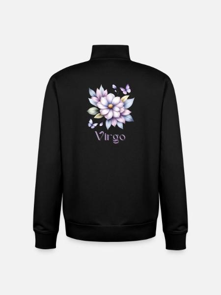 Elegantes Virgo Sternzeichen Aquarell Geschenk - Unisex Organic Zip Sweatshirt von Stanley/Stella - Schwarz