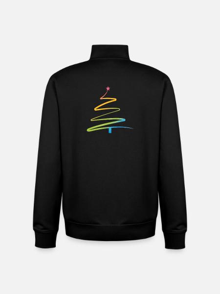 Regenbogen Weihnachtsbaum Aquarell - Unisex Organic Zip Sweatshirt von Stanley/Stella - Schwarz
