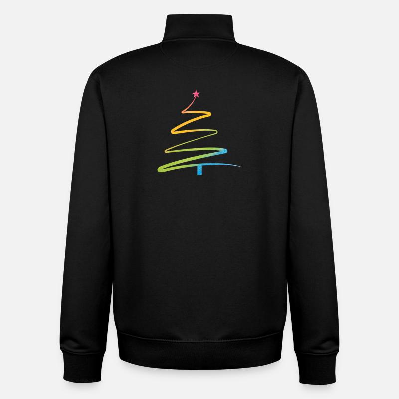 Regenbogen Weihnachtsbaum Aquarell - Unisex Organic Zip Sweatshirt von Stanley/Stella - Schwarz