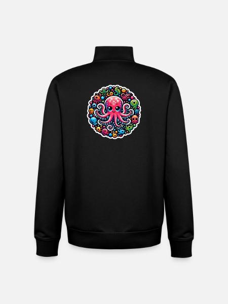 Octopus Octopus Fish - Unisex Organic Zip Sweatshirt by Stanley/Stella - black
