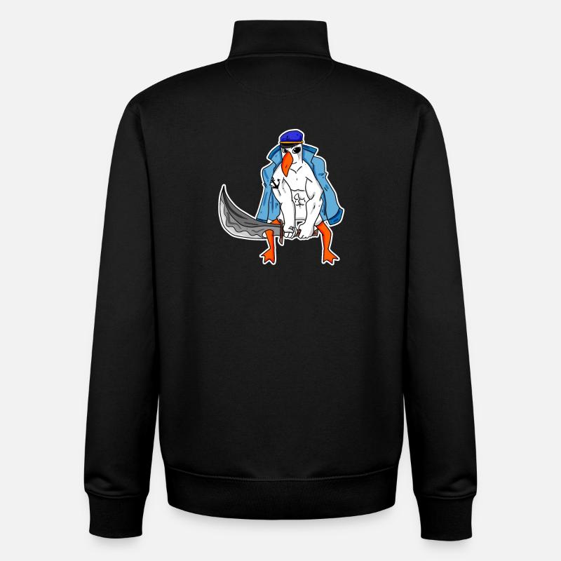 Möwe Muskeln - Unisex Organic Zip Sweatshirt von Stanley/Stella - Schwarz