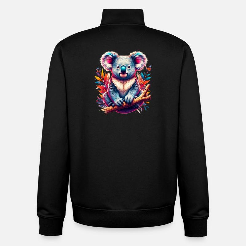 Koala - Unisex Organic Zip Sweatshirt von Stanley/Stella - Schwarz