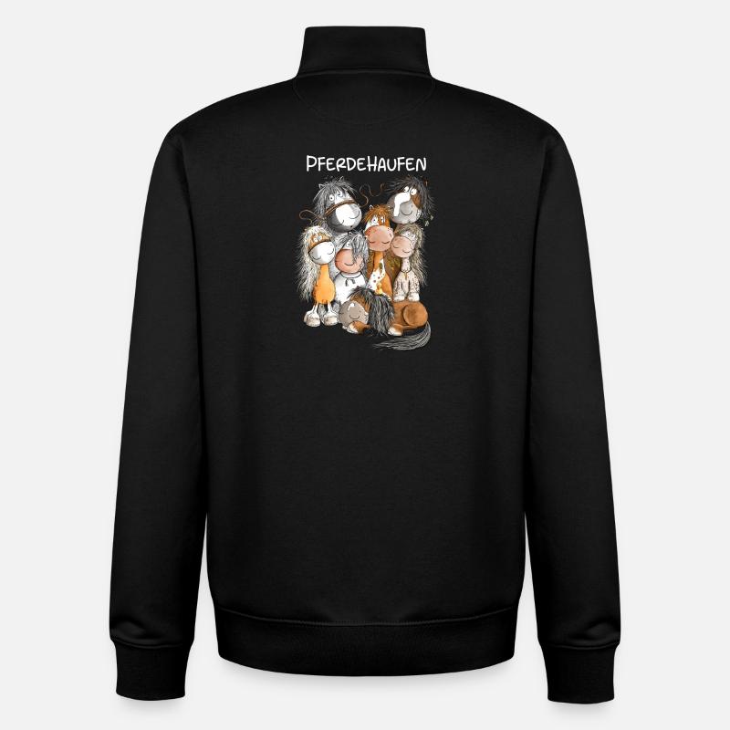 Pferdehaufen Pferde Team Herde Pferd - Unisex Organic Zip Sweatshirt von Stanley/Stella - Schwarz