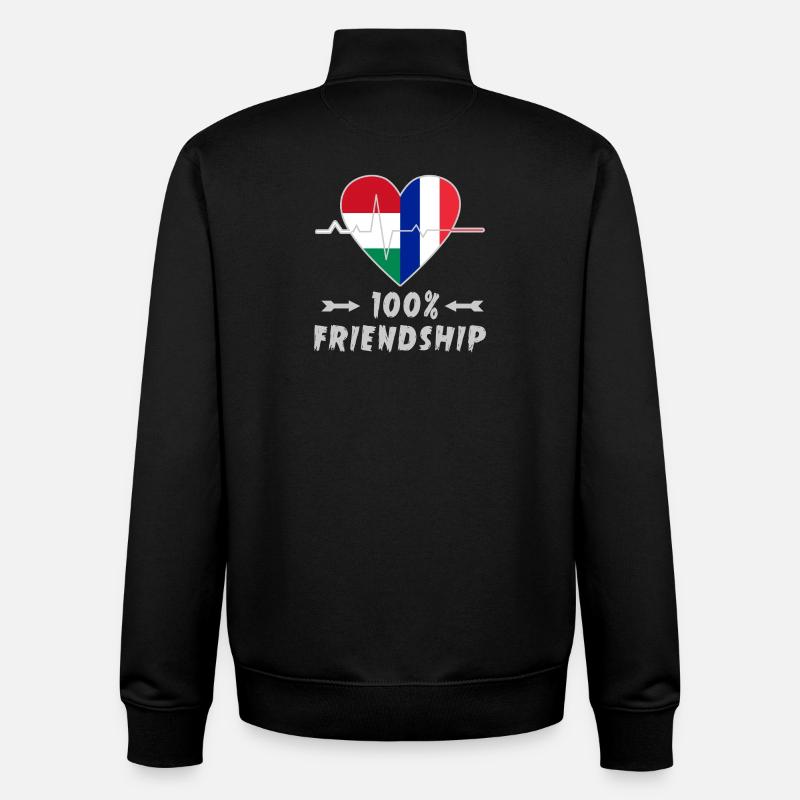 Ungarn und Frankreich 100% Freundschaft - Unisex Organic Zip Sweatshirt von Stanley/Stella - Schwarz