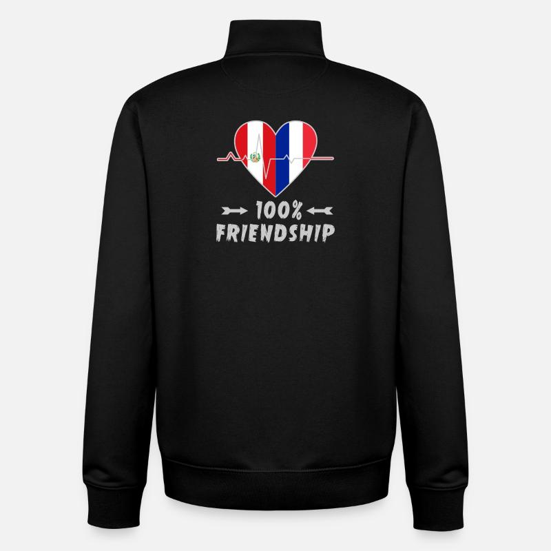Peru und Frankreich 100% Freundschaft - Unisex Organic Zip Sweatshirt von Stanley/Stella - Schwarz