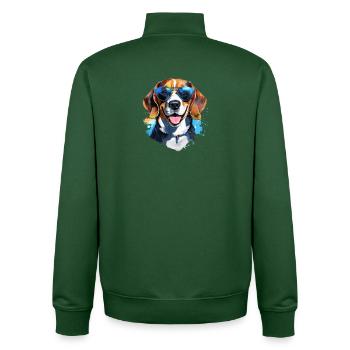Beagle with sunglasses - Unisex Organic Zip Sweatshirt by Stanley/Stella - bottle green - Back - AI Model Male 185 dark (185cm)