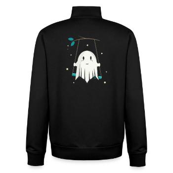 Fröhlicher Geist auf der Schaukel mit Sterne - Unisex Organic Zip Sweatshirt von Stanley/Stella - Schwarz - Hinten - AI Model Male 185 light (185cm)