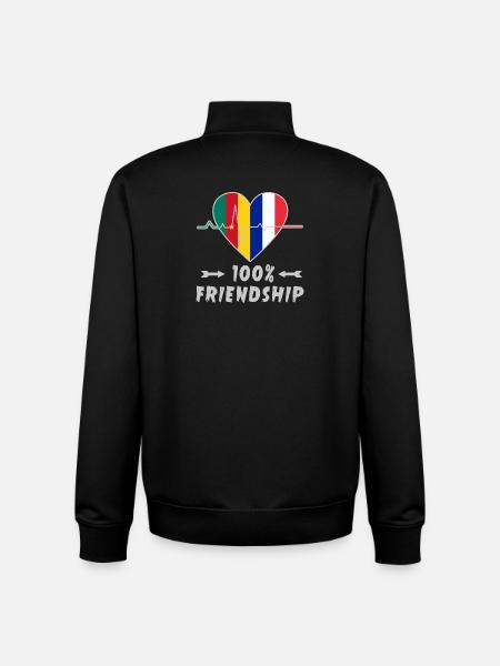 Cameroon and France 100% friendship - Unisex Organic Zip Sweatshirt by Stanley/Stella - black