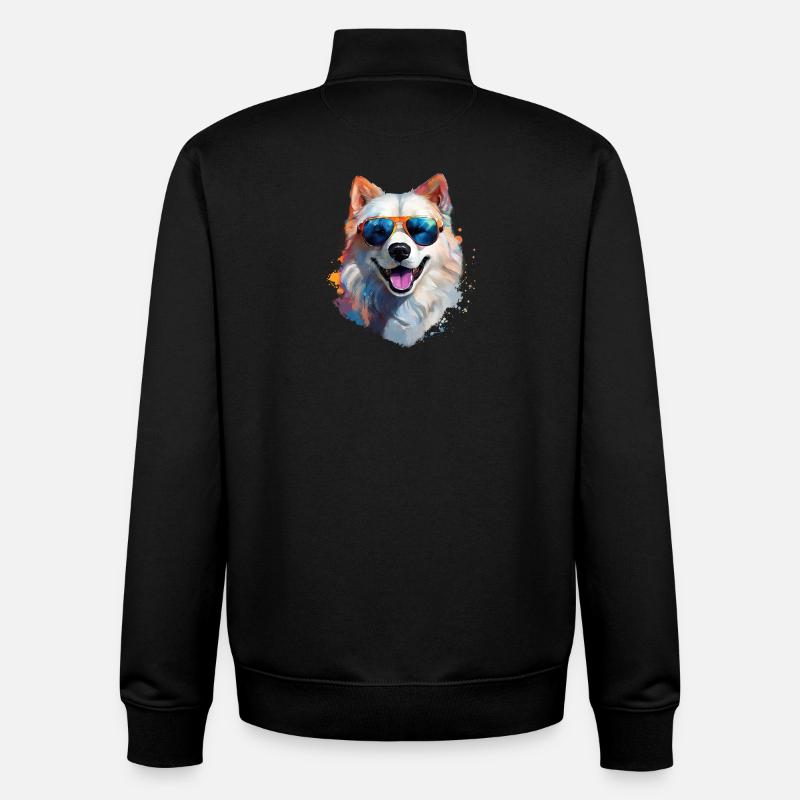 Samojede mit Sonnenbrille - Unisex Organic Zip Sweatshirt von Stanley/Stella - Schwarz