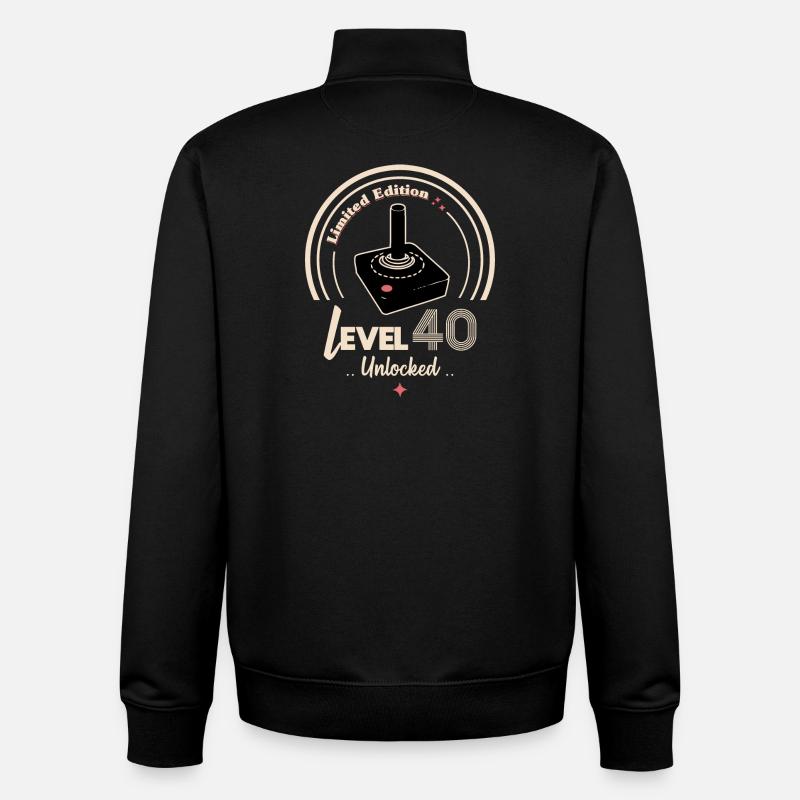 Design Gaming Niveau 40 Unlocked - Sweat zippé unisexe en coton bio Stanley/Stella - noir