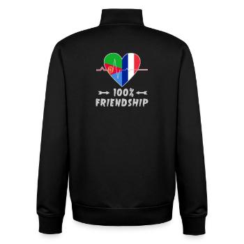 Eritrea and France 100% friendship - Unisex Organic Zip Sweatshirt by Stanley/Stella - black - Back - AI Model Male 185 light (185cm)
