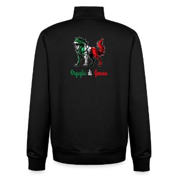 Der stolz von Genua Italien Flagge - Unisex Organic Zip Sweatshirt von Stanley/Stella - Schwarz - Hinten - AI Model Male 185 light (185cm)