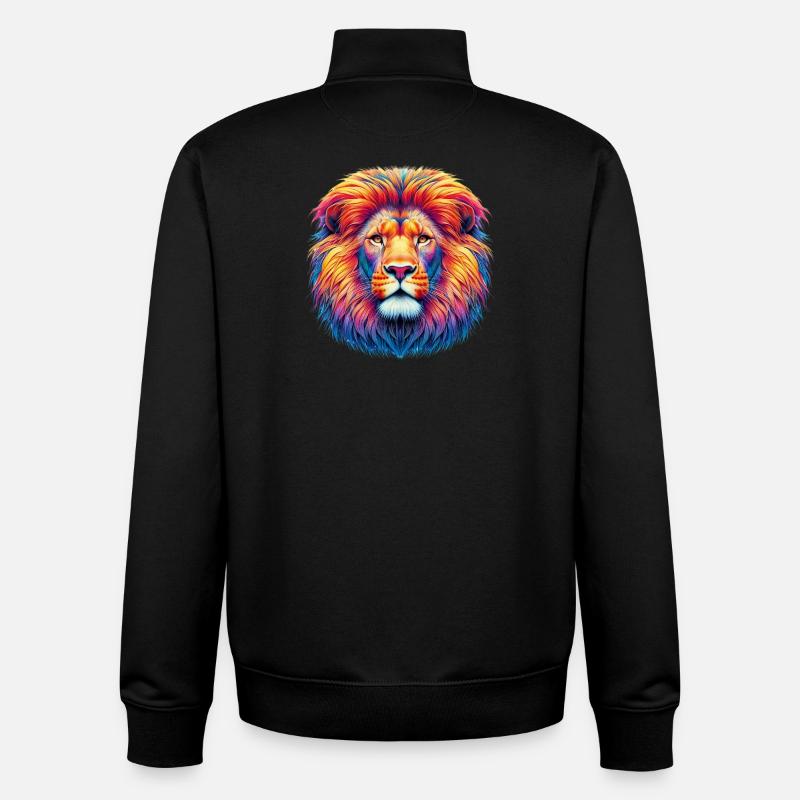 Löwe - Unisex Organic Zip Sweatshirt von Stanley/Stella - Schwarz