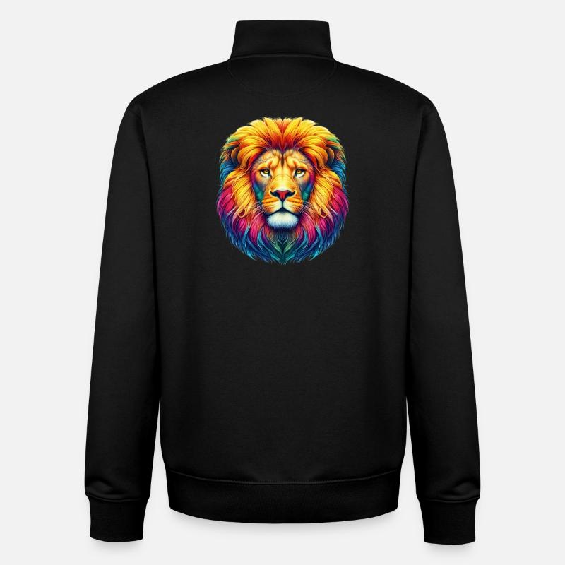 Lion - Sweat zippé unisexe en coton bio Stanley/Stella - noir