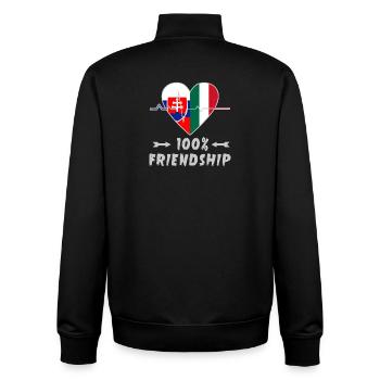 Slowakei und Italien 100% Freundschaft - Unisex Organic Zip Sweatshirt von Stanley/Stella - Schwarz - Hinten - AI Model Male 185 light (185cm)