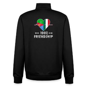 Eritrea and Italy 100% friendship - Unisex Organic Zip Sweatshirt by Stanley/Stella - black - Back - AI Model Male 185 light (185cm)