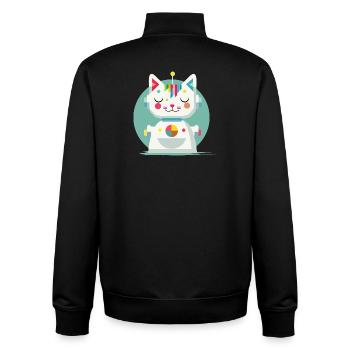 Chat robot géométrique - Illustration créative - Sweat zippé unisexe en coton bio Stanley/Stella - noir - Dos - AI Model Male 185 light (185cm)
