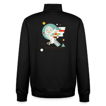Geometrische Eule – Moderne bunte Tierillustration - Unisex Organic Zip Sweatshirt von Stanley/Stella - Schwarz - Hinten - AI Model Male 185 light (185cm)