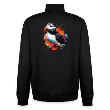 Macareux - Sweat zippé unisexe en coton bio Stanley/Stella - noir - Dos - AI Model Male 185 light (185cm)