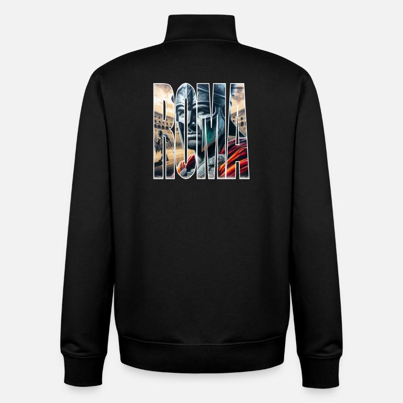 ROMA - Sweat zippé unisexe en coton bio Stanley/Stella - noir