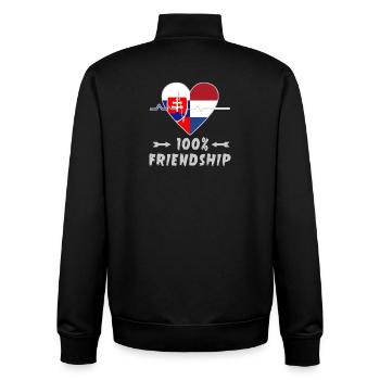 Slowakei und Niederlande 100% Freundschaft - Unisex Organic Zip Sweatshirt von Stanley/Stella - Schwarz - Hinten - AI Model Male 185 light (185cm)