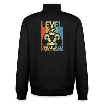 Level 32 Freigeschaltetes Hemd Video Gamer 32. Geburtstag - Unisex Organic Zip Sweatshirt von Stanley/Stella - Schwarz - Hinten - AI Model Male 185 light (185cm)
