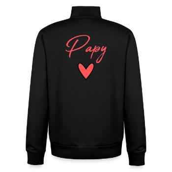 GRANDPA. DAD. FATHER'S DAY. HAPPY FATHER'S DAY - Unisex Organic Zip Sweatshirt by Stanley/Stella - black - Back - AI Model Male 185 light (185cm)