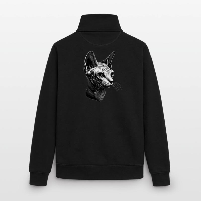 Chat Sphynx Chat Sphynx Chat Canadien Mignon Sphinx Sweat zippé unisexe en coton bio Stanley/Stella