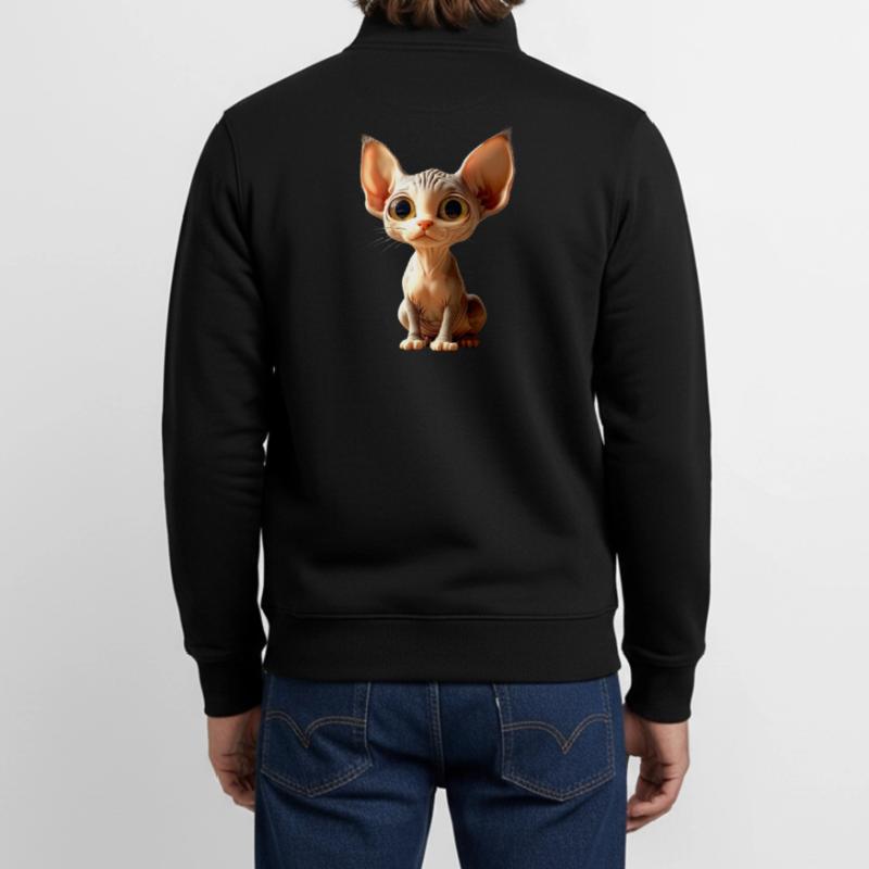 Chat Sphynx Chat Sphynx Chat Canadien Mignon Sphinx Sweat zippé unisexe en coton bio Stanley/Stella