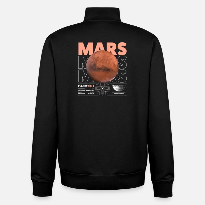 Mars details - Unisex Organic Zip Sweatshirt von Stanley/Stella - Schwarz