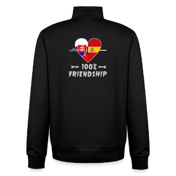 Slowakei und Spanien 100% Freundschaft - Unisex Organic Zip Sweatshirt von Stanley/Stella - Schwarz - Hinten - AI Model Male 185 light (185cm)