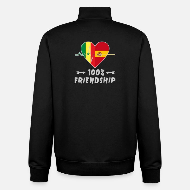 Senegal und Spanien 100% Freundschaft - Unisex Organic Zip Sweatshirt von Stanley/Stella - Schwarz