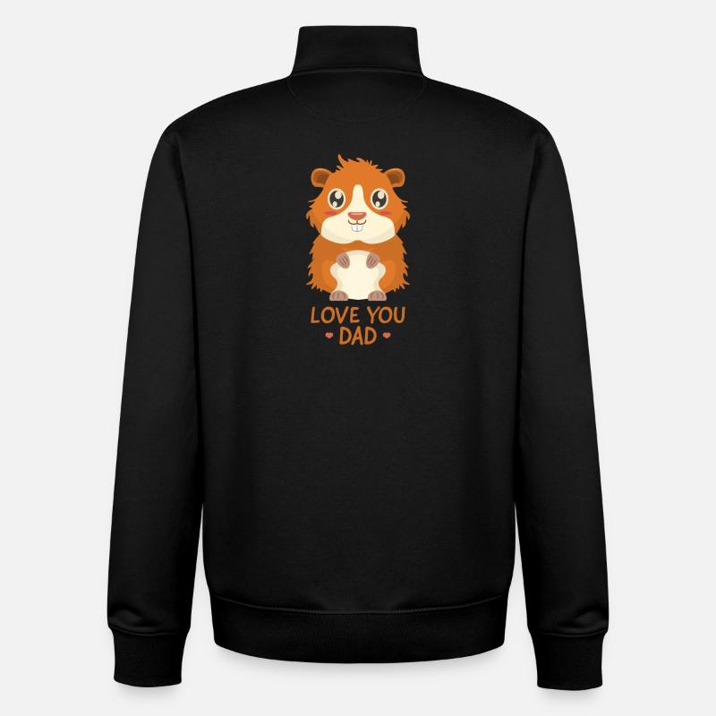 Love You Dad - Cochon d’Inde - Sweat zippé unisexe en coton bio Stanley/Stella - noir