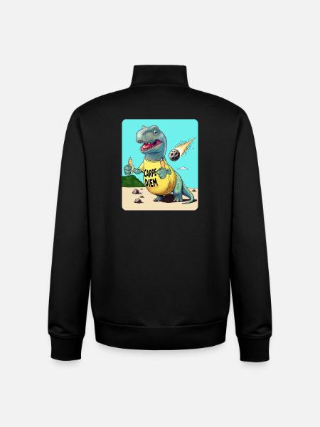 Carpe Diem Dinosaur - Unisex Organic Zip Sweatshirt by Stanley/Stella - black