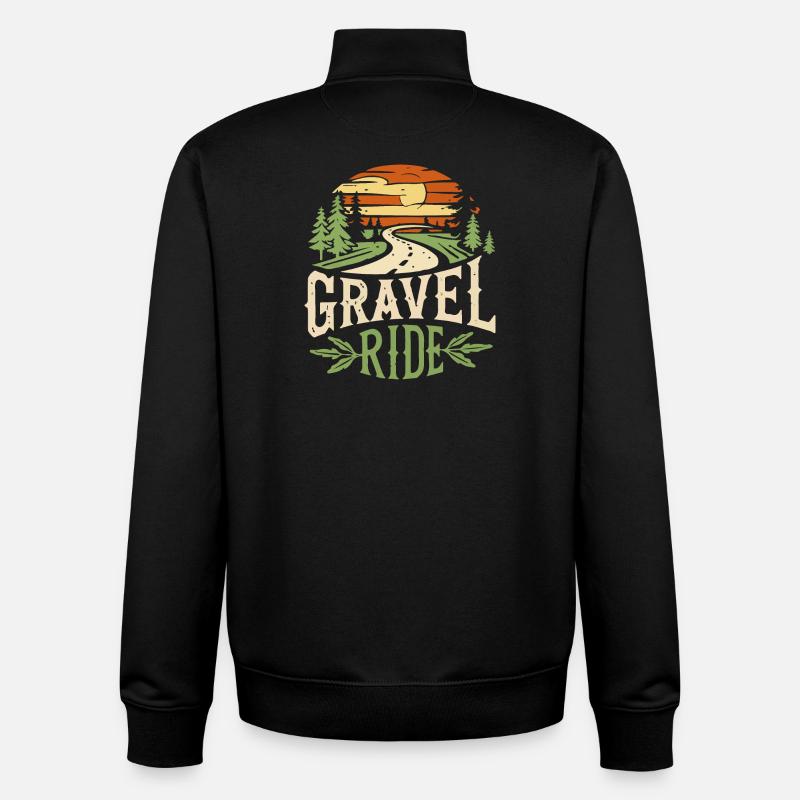 Aventure sur gravier - Sweat zippé unisexe en coton bio Stanley/Stella - noir
