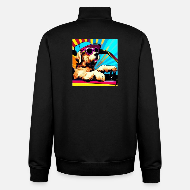 Chien - Sweat zippé unisexe en coton bio Stanley/Stella - noir