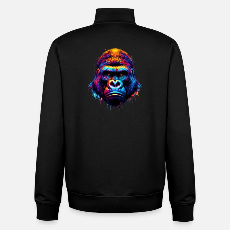 Gorilla - Unisex Organic Zip Sweatshirt by Stanley/Stella - black