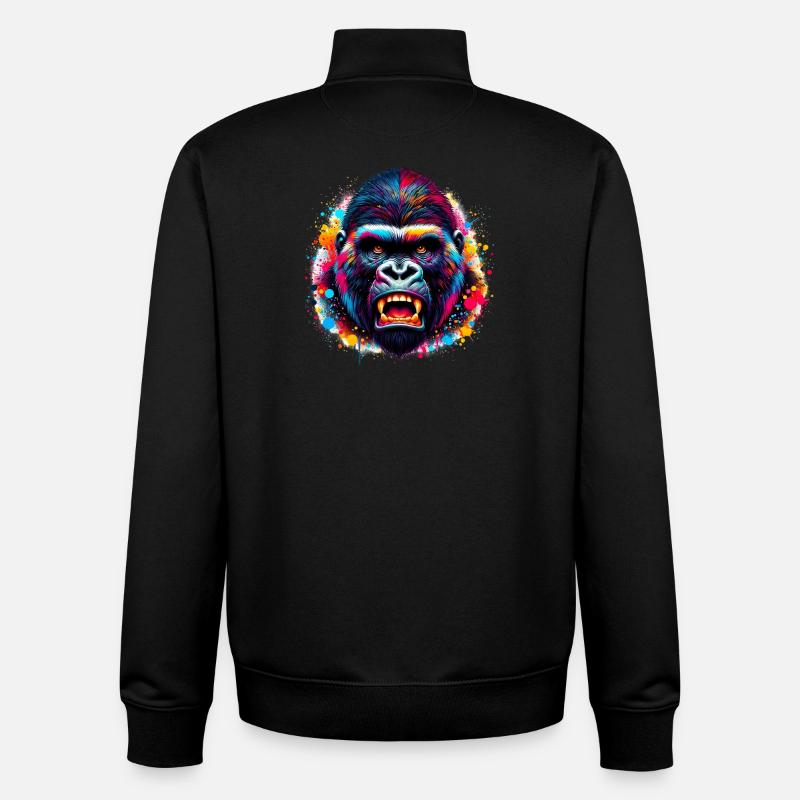 Gorilla - Unisex Organic Zip Sweatshirt von Stanley/Stella - Schwarz