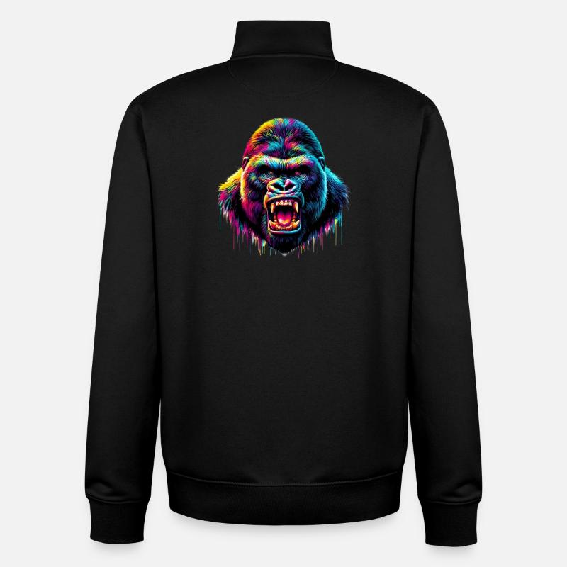 Gorilla - Unisex Organic Zip Sweatshirt von Stanley/Stella - Schwarz