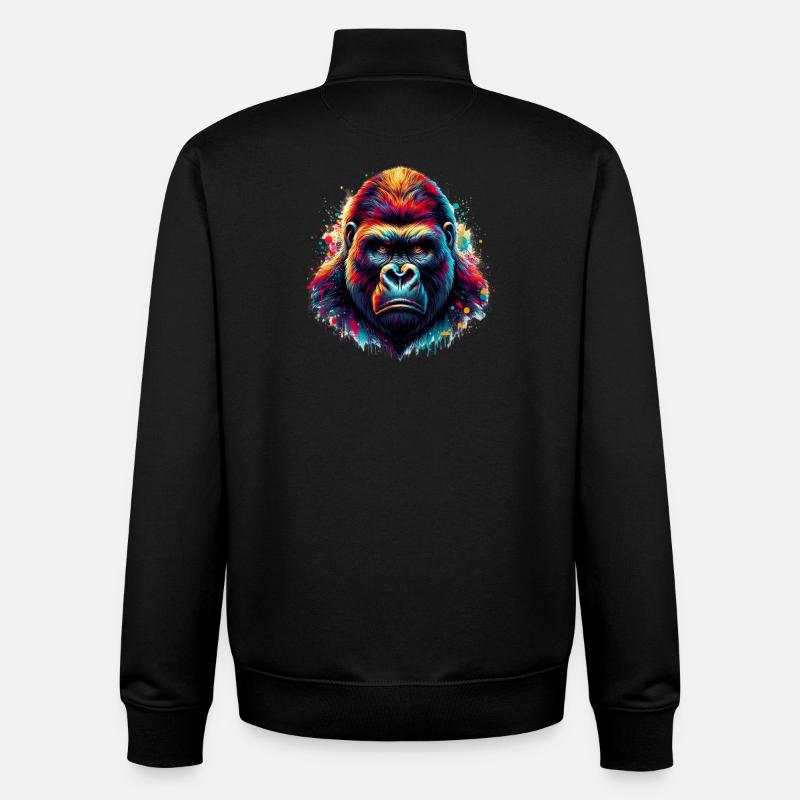 Gorilla - Unisex Organic Zip Sweatshirt von Stanley/Stella - Schwarz